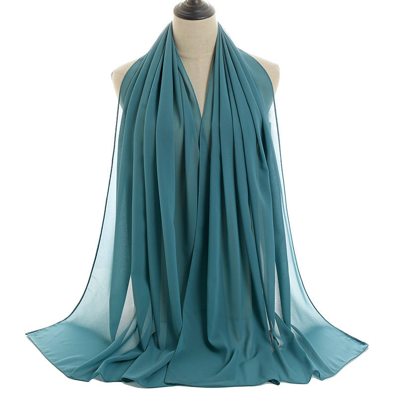 70x180cmMonochrome Pearl Chiffon Hijab Scarf Limorista