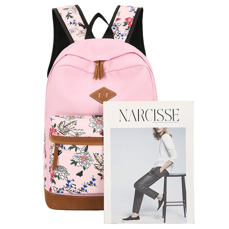 Casual Backpack Three-piece Large Capacity Student Schoolbag Japanese Style Limorista