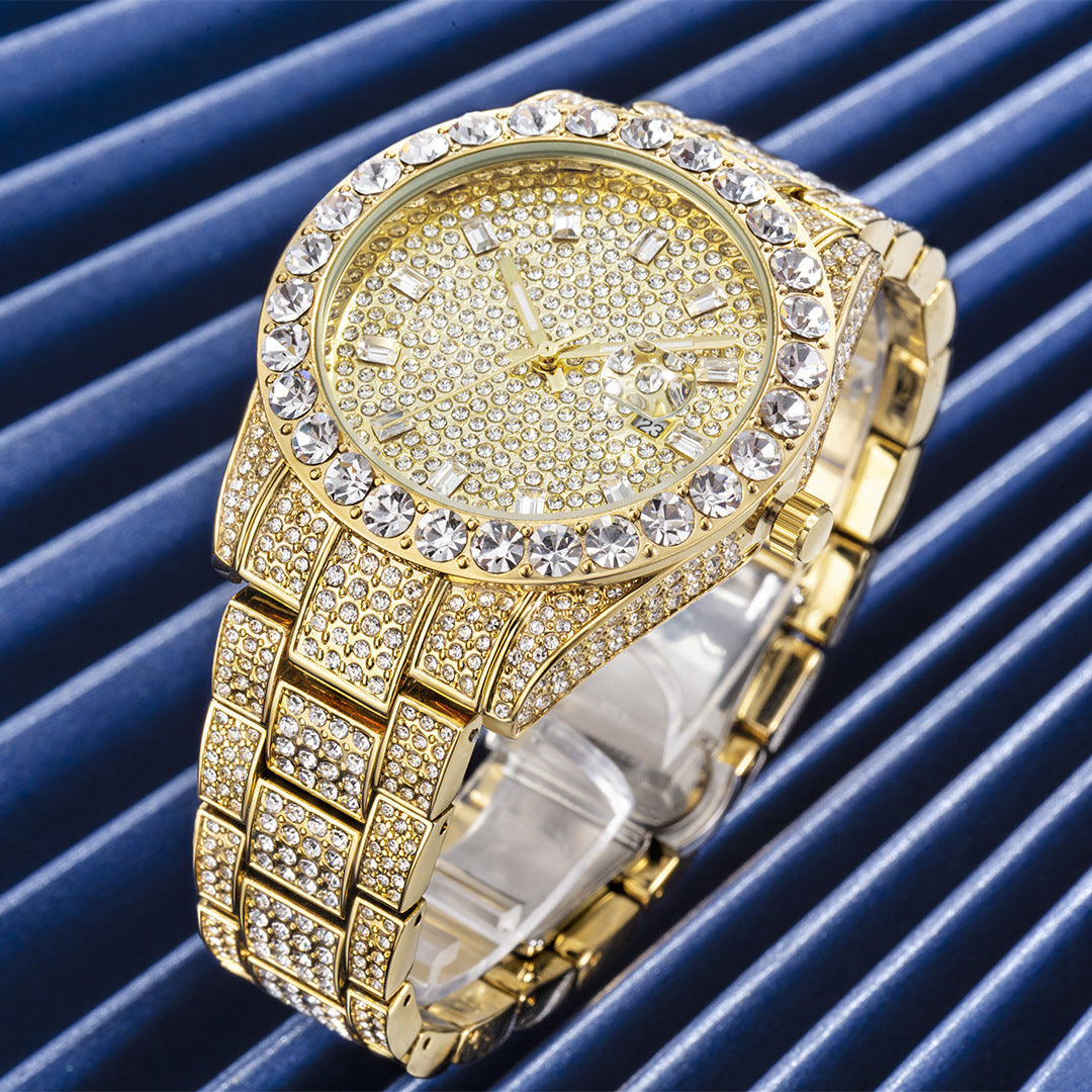 Fashionable Large Dial Full Diamond Watch Limorista