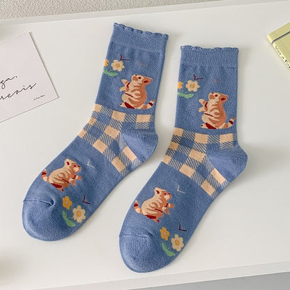 Autumn And Winter Models Of Cute Girls Bubble Mouth Cotton Thigh-high Socks Limorista