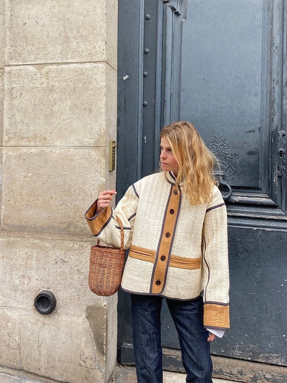 Fall Winter Fashion Contrast Color Women&