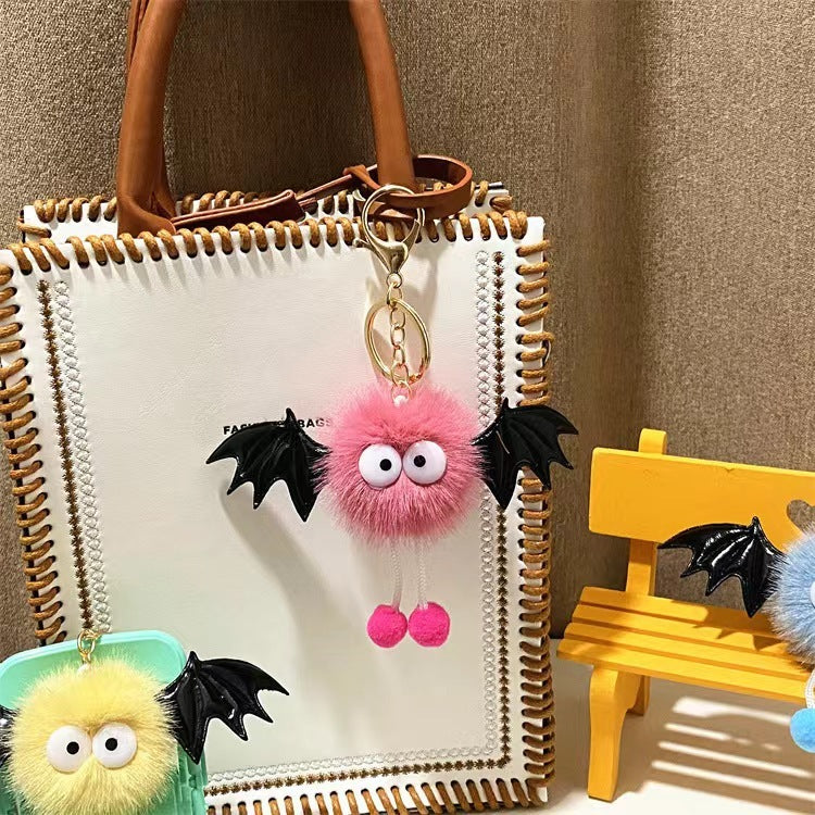 Cute Funny Halloween Artificial Mink Hair Little Devil Package Pendant Limorista