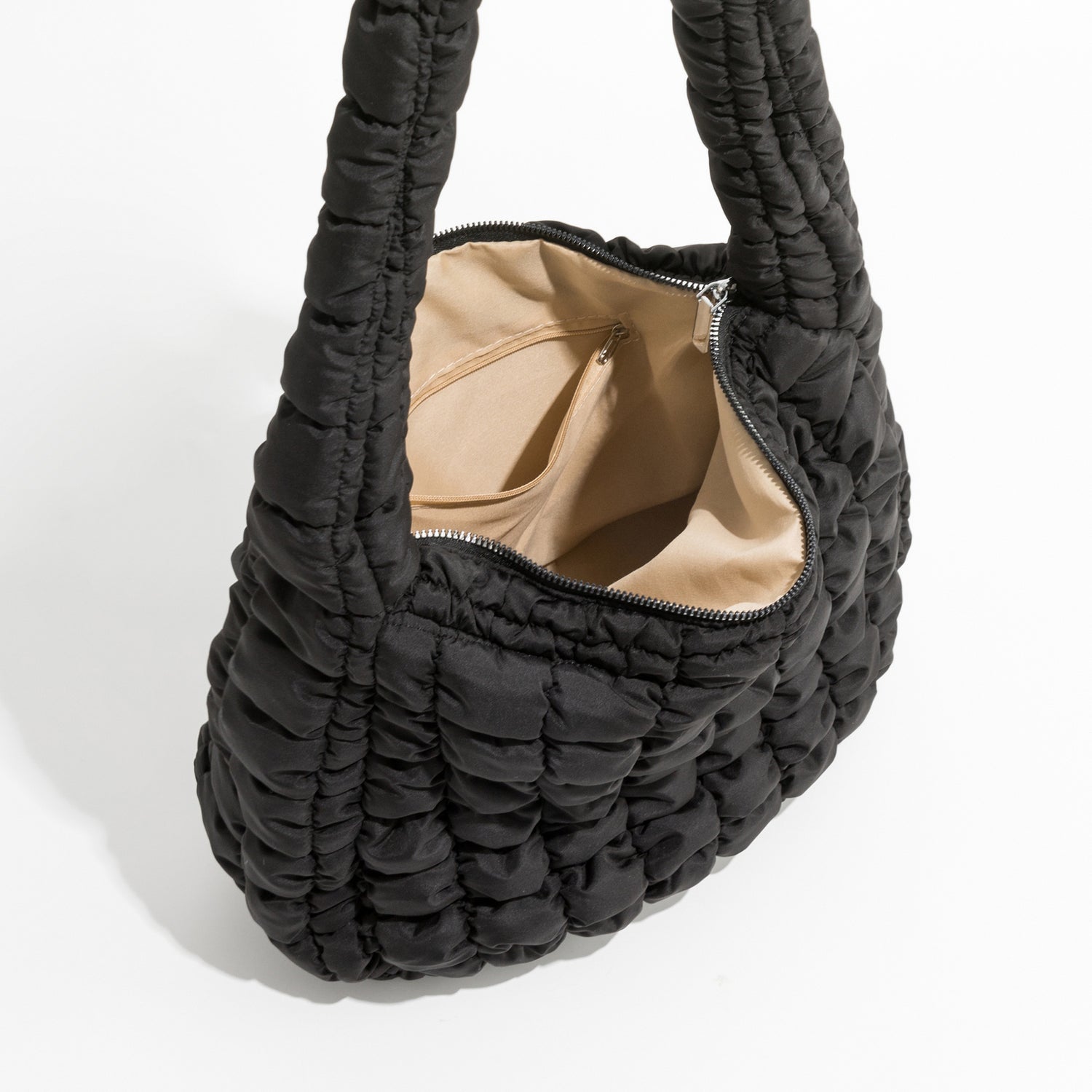 Nylon Padded Shoulder Purse Simple Trend Quilted Feather Down Women Hobo Bag Limorista