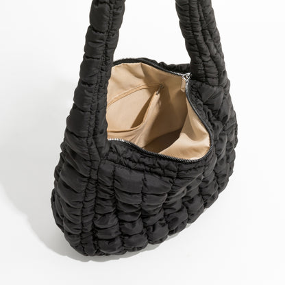 Nylon Padded Shoulder Purse Simple Trend Quilted Feather Down Women Hobo Bag Limorista
