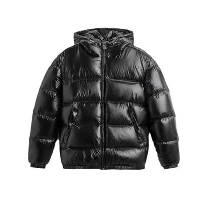 Black Hooded Cotton Jacket Casual Limorista