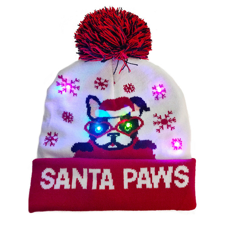 LED Christmas Hat Sweater Knitted Beanie Christmas Light Up Knitted Hat Christmas Gift  Kids Xmas New Year Decorations Limorista