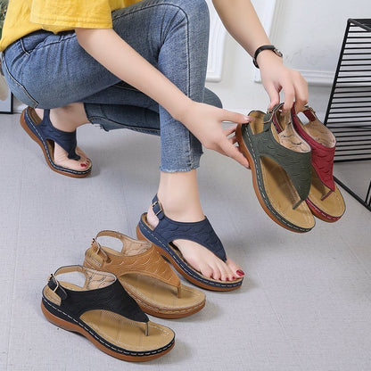 Summer Shoes Roman Retro Style Clip Toe Sandals Women Ankle Buckle Shoes Limorista