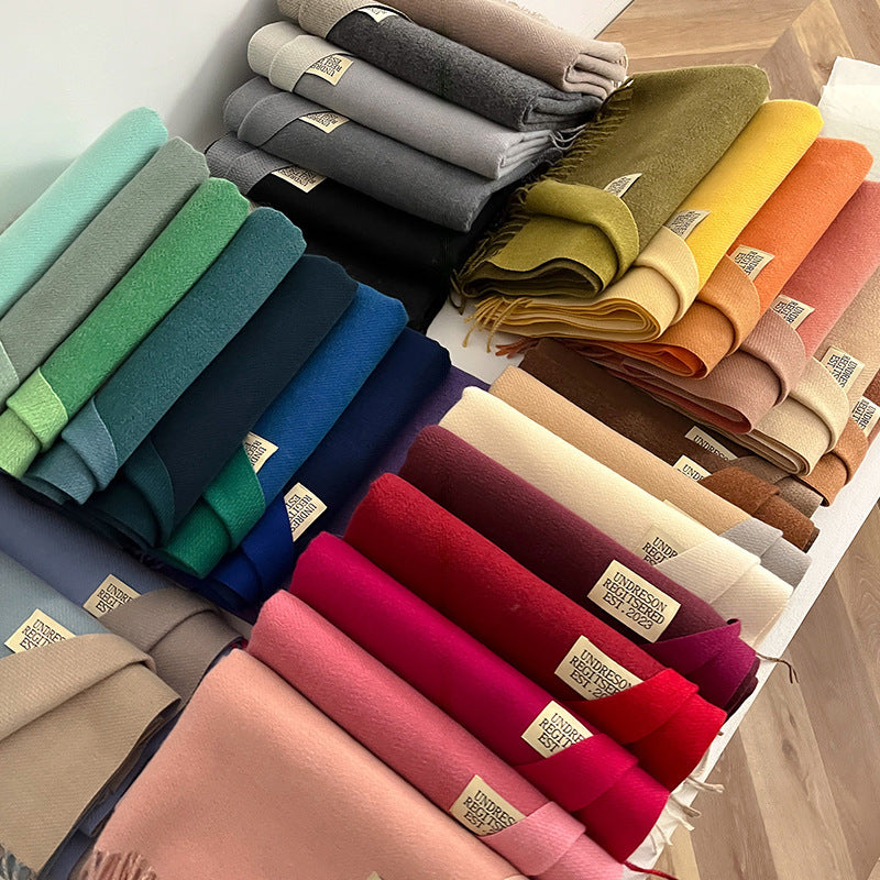 Double-sided Artificial Cashmere Scarf Women&