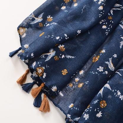 All-matching Tassel Decorative Shawl Cotton And Linen Feel Scarf Limorista