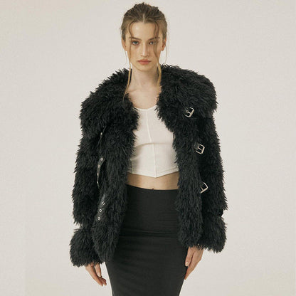 Fluffy Woolen Leather Ring Top Hot Girl Loose Limorista