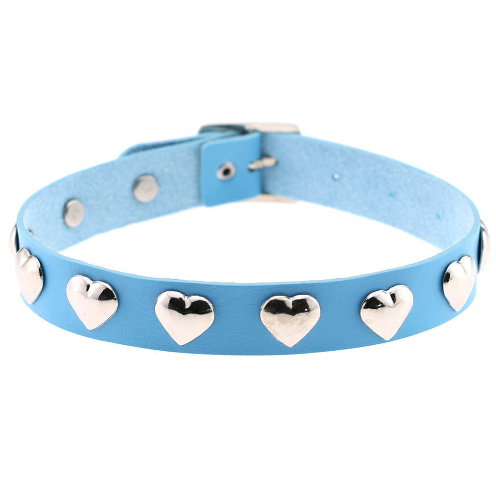 Fan Original New Punk Gothic Love Heart-shaped Rivets Pin Buckle Necklace Limorista