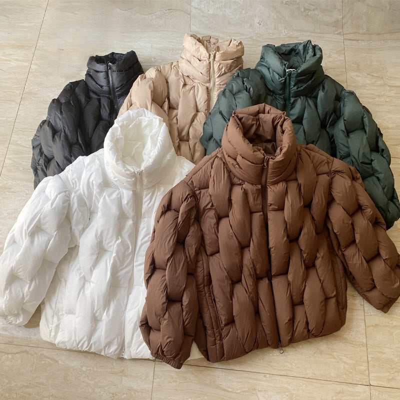 Plus Size Woven Twisted Down Cotton-padded Jacket Limorista