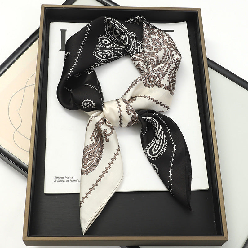Artificial Silk Striped High-grade Korean Style Stylish Beach Arm Bag Silk Scarf Limorista
