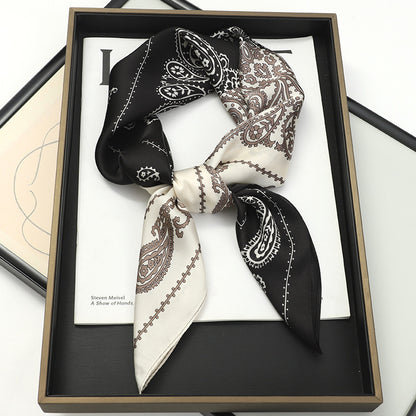 Artificial Silk Striped High-grade Korean Style Stylish Beach Arm Bag Silk Scarf Limorista