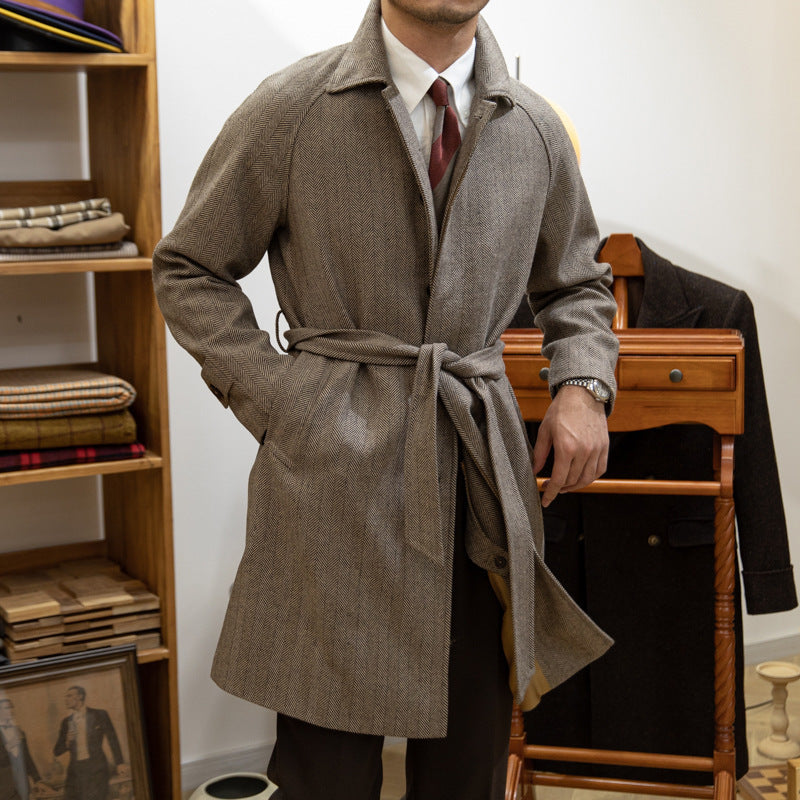 Autumn And Winter Barr MACN Warm Wool Overcoat British Limorista