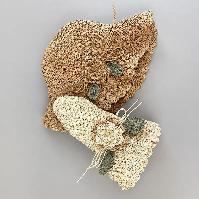 Hand-woven Summer Hat Straw Hat Female Sunshade Flower Foldable Sun Protection Sun Hat Limorista