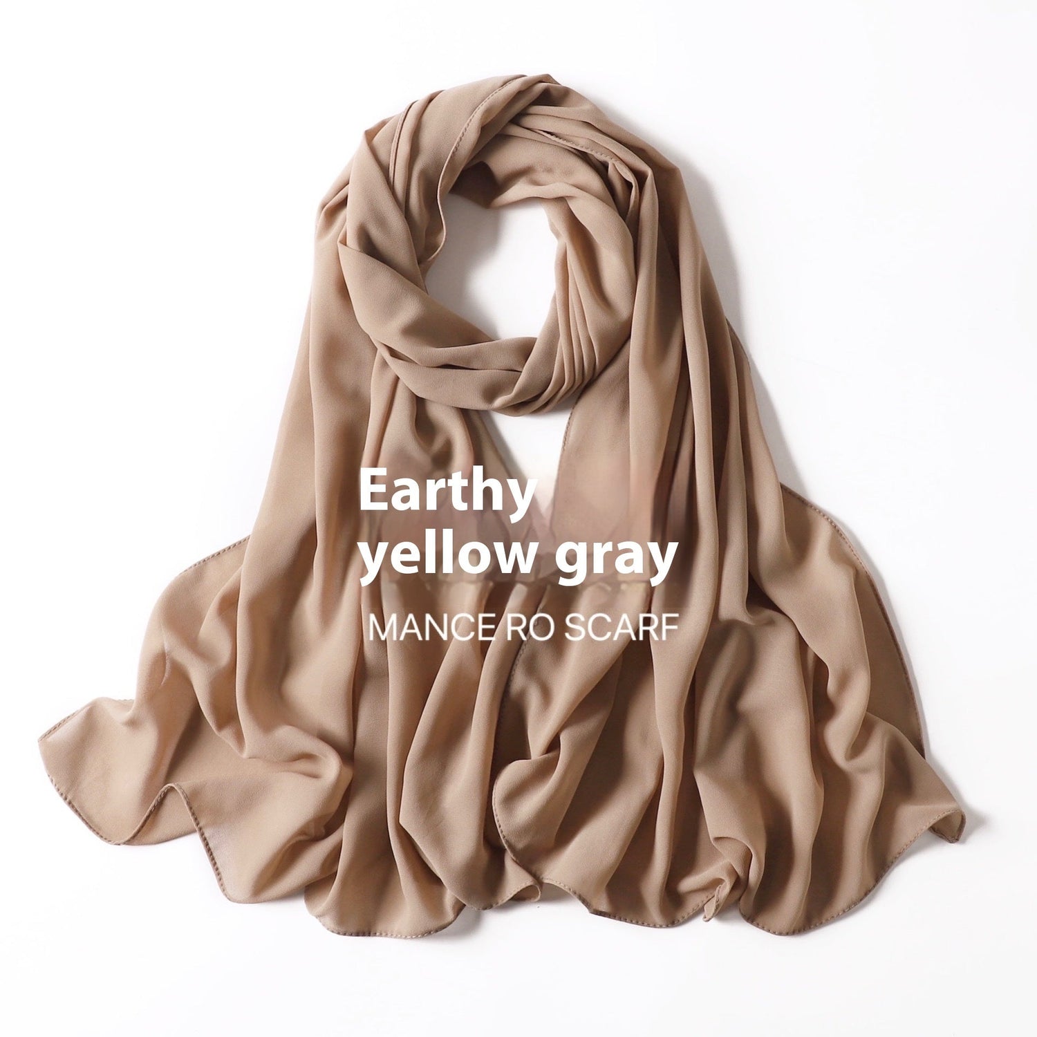 Pure Color Pearl Chiffon Scarf Headcloth Veil Chiffon Scarf Limorista