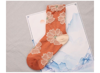 Renaissance Ethnic Floral Thigh High Socks Children Limorista
