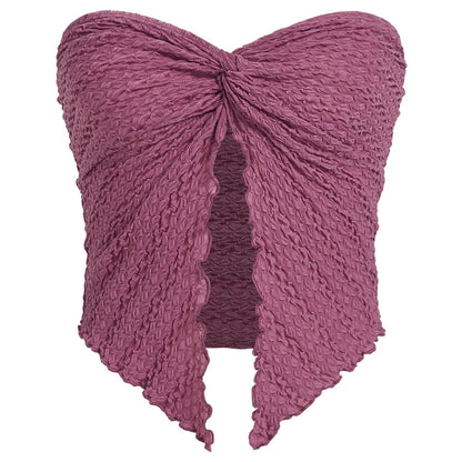 European And American Fashion Sexy Pleated Twist Tube Top Backless Top Limorista
