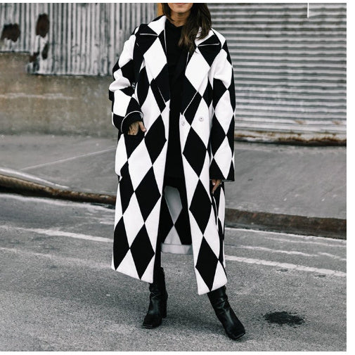 Coat Print Dragon And Phoenix Woolen Limorista