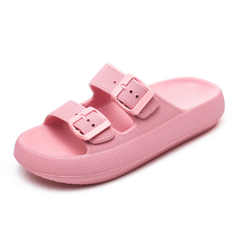 High Elastic Rubber Soft Platform Double Buckle Slippers For Women Limorista