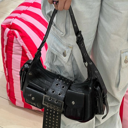 Fashion Hot Girl Motorcycle Rivet Bag Female Limorista