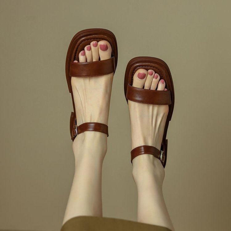 Elegant Chunky Heel Ankle Strap Roman Sandals Limorista