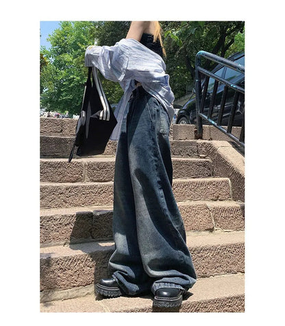 Mid-rise Washed Wide-leg Jeans Limorista