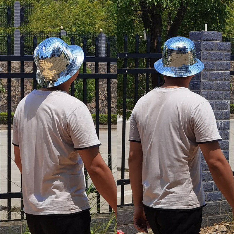 Prom Party Reflective Mirror Laser Fisherman Cowboy Hat Limorista