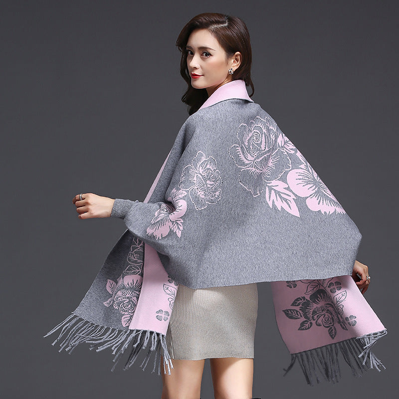 Mid-length Tassels Loose-fitting Knitted Cardigan Thickened Sweater Cashmere Outerwear Limorista