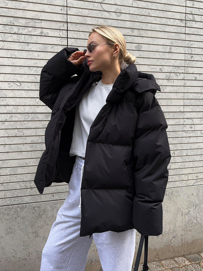 Cotton Padded Jacket Female Loose Cotton Coat Baggy Coat Limorista