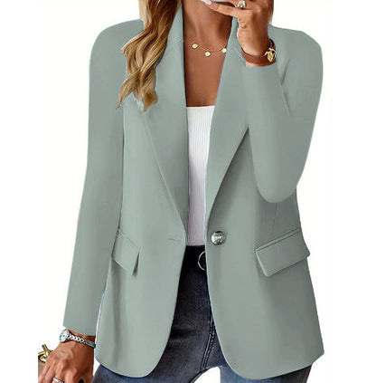 Polyester Autumn Long Sleeve Solid Color Cardigan Small Suit Jacket For Women Limorista