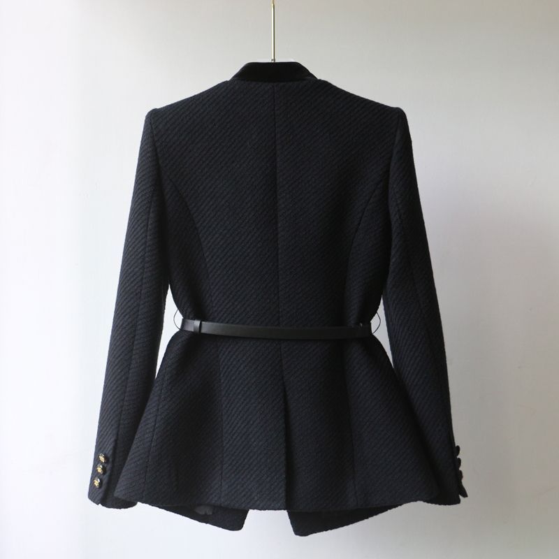 Mid-length Waist Slimming Overcoat Shoulder Women&