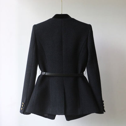 Mid-length Waist Slimming Overcoat Shoulder Women&