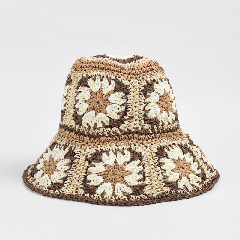 Hat Female Hand Crochet Papyrus Sun Foldable Limorista