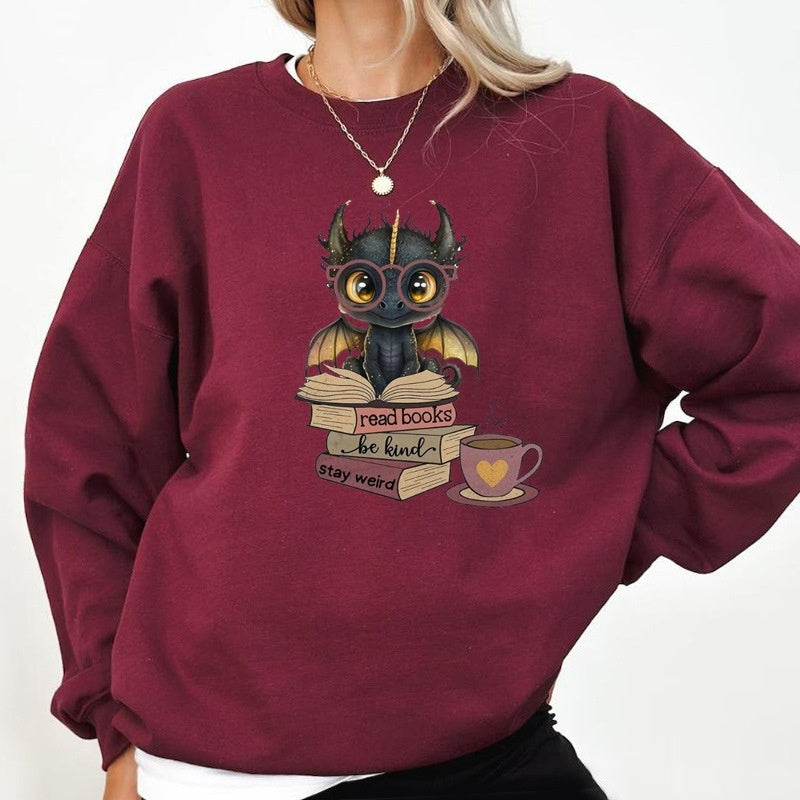 Fourth Wing Dragon Printed Sweatshirt Women Fantasy Book Limorista