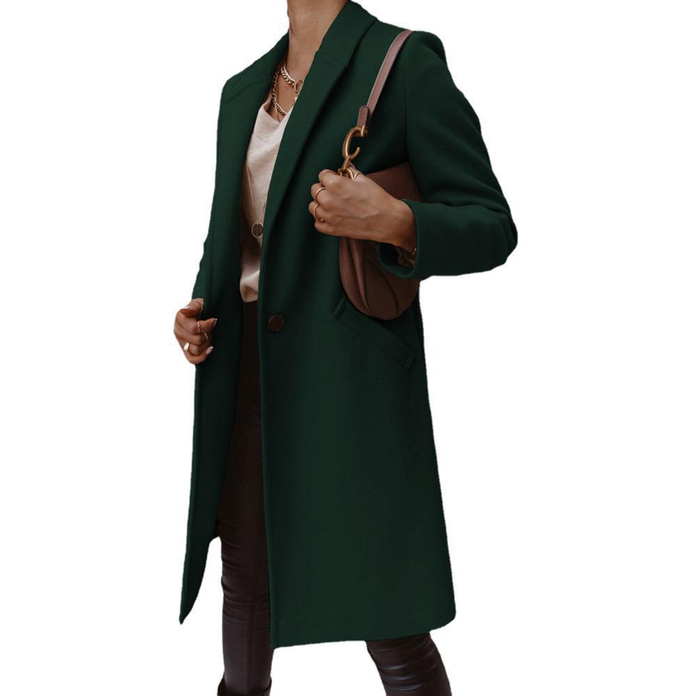 A Mid-length Coat With Solid Lapels Limorista