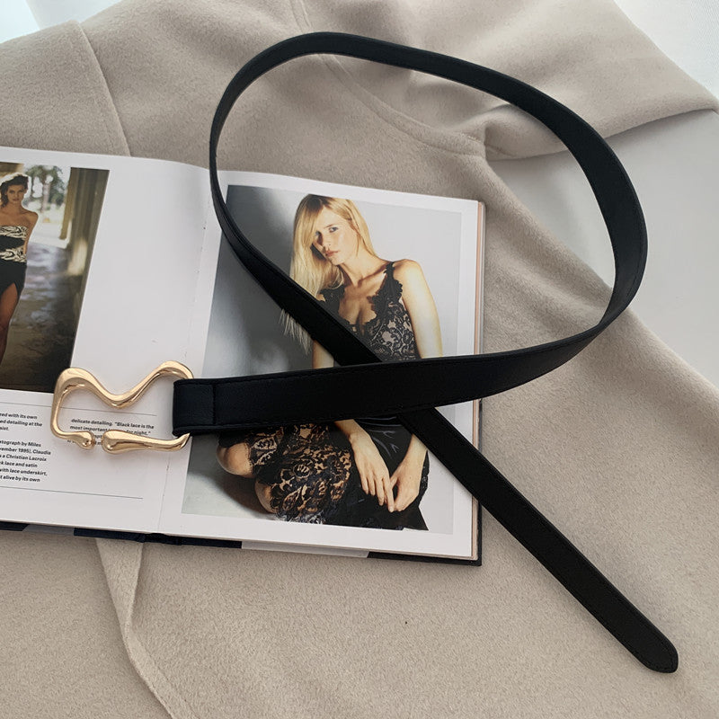 Thin Belt With Suit Coat Knot Decoration Limorista