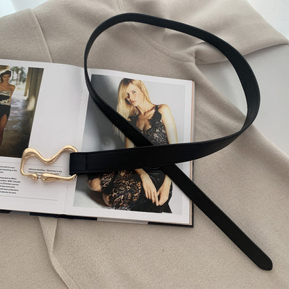 Thin Belt With Suit Coat Knot Decoration Limorista