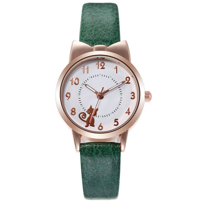 Personality Cute Kawai Cat Net Red Luminous Student Watch Female Quartz Watch Limorista