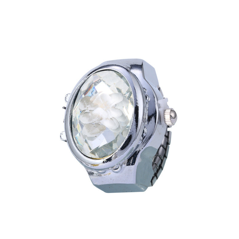 Oval Three Dimensional Flower Flip Finger Watch Limorista