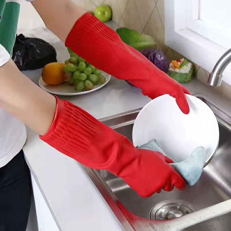 Household Kitchen Dishwashing Extended Rubber Waterproof Gloves Limorista