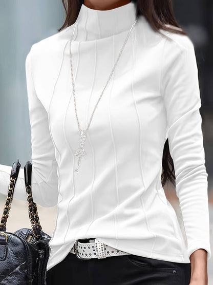 European And American Solid Color Turtleneck Slim T-shirt Limorista