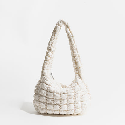 Nylon Padded Shoulder Purse Simple Trend Quilted Feather Down Women Hobo Bag Limorista