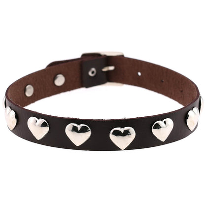 Fan Original New Punk Gothic Love Heart-shaped Rivets Pin Buckle Necklace Limorista