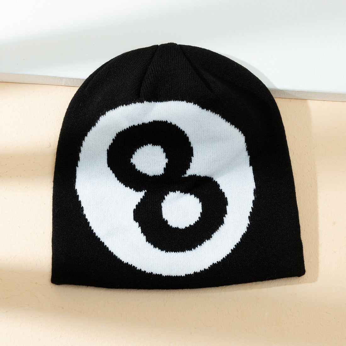 Warm All-matching Simple Number 8 Slipover Woolen Cap Limorista