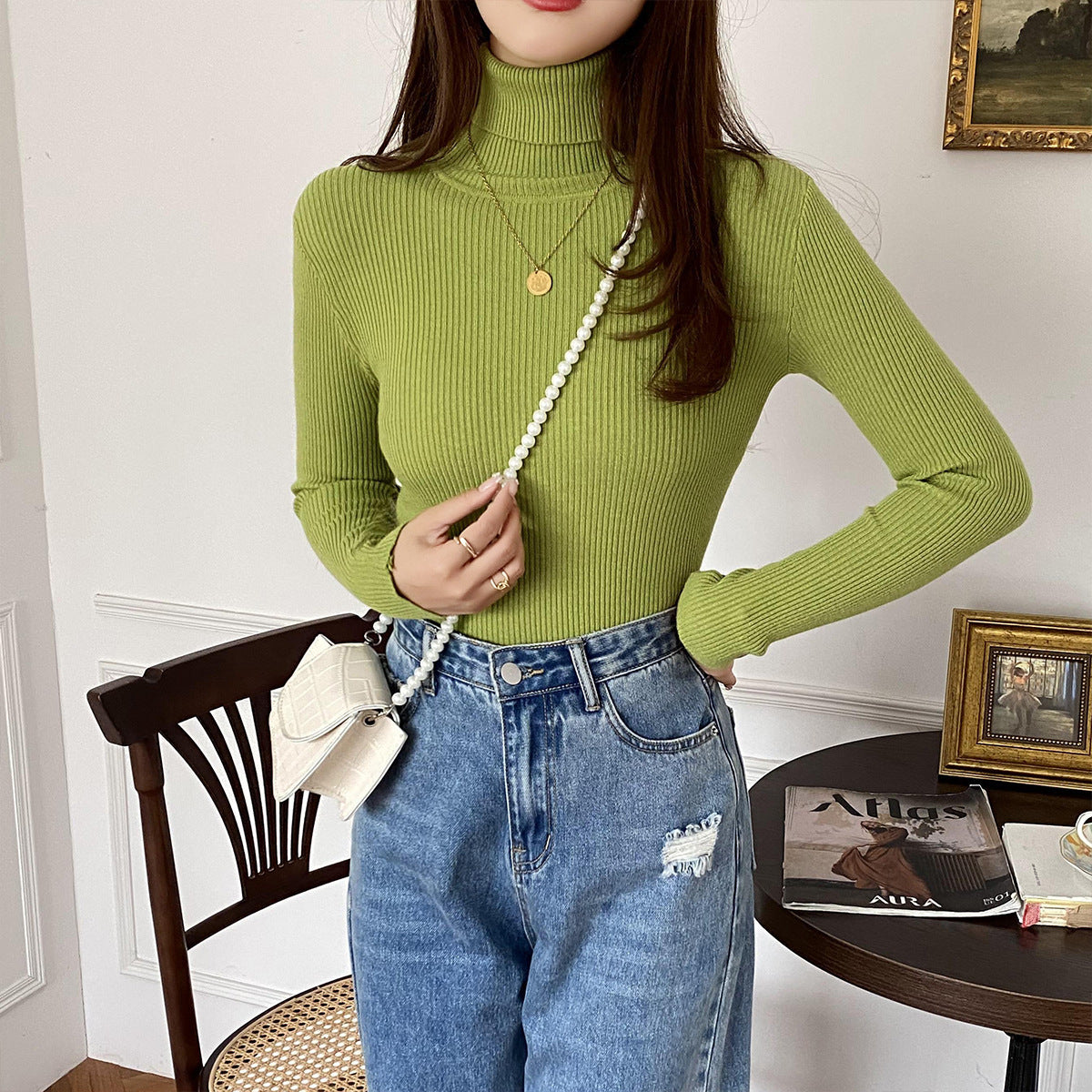 Basic All-matching Thickened Sweater Turtleneck Limorista