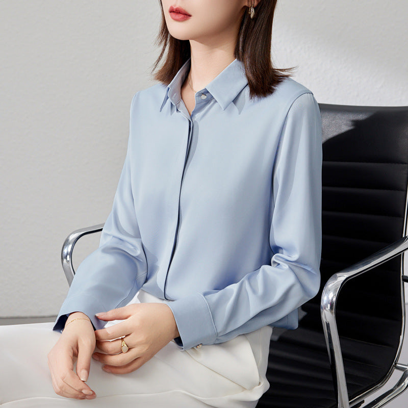 Graceful Satin Top OL Business Clothing Shirt For Women Limorista