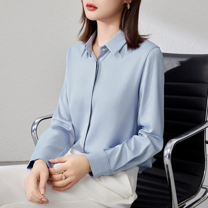 Graceful Satin Top OL Business Clothing Shirt For Women Limorista