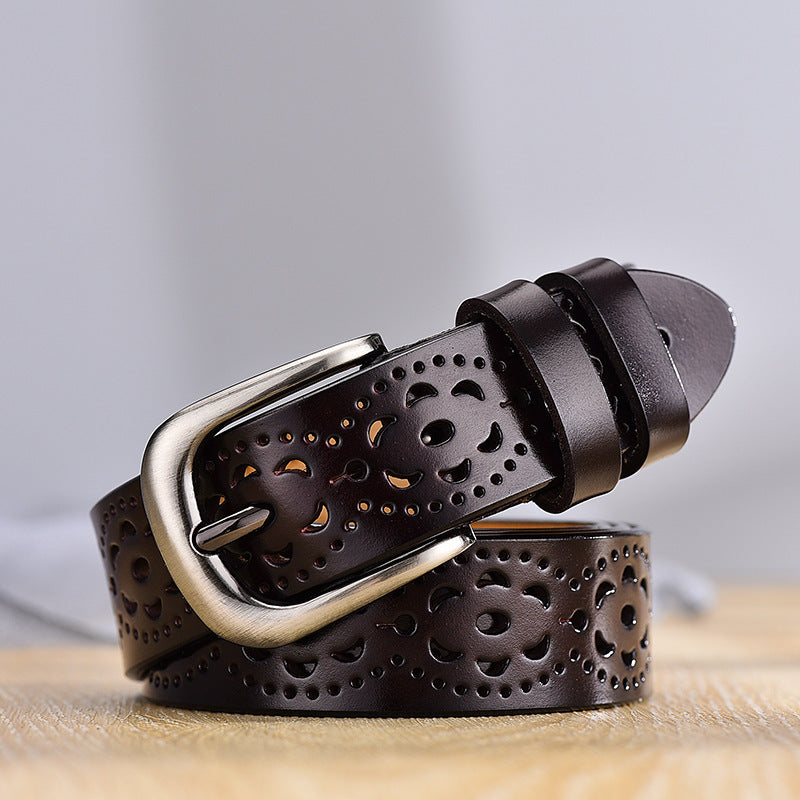 Ladies Hollow Pin Buckle Punch Free Belt Limorista